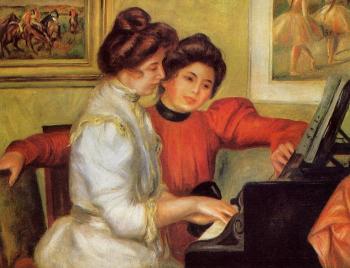 皮埃爾 奧古斯特 雷諾阿 Yvonne and Christine Lerolle at the Piano